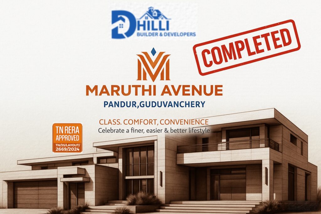 Property sale in Guduvanchery featuring residential and commercial options with prime location and investment potential.Maruthi